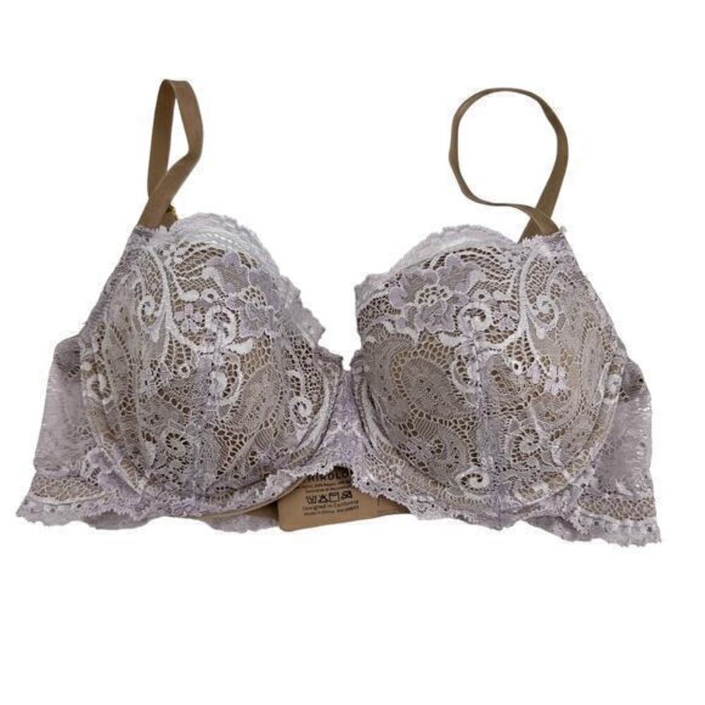 ThirdLove Lace Balconette Bra Lined Cup Underwire Adjustable Strap sz 32D